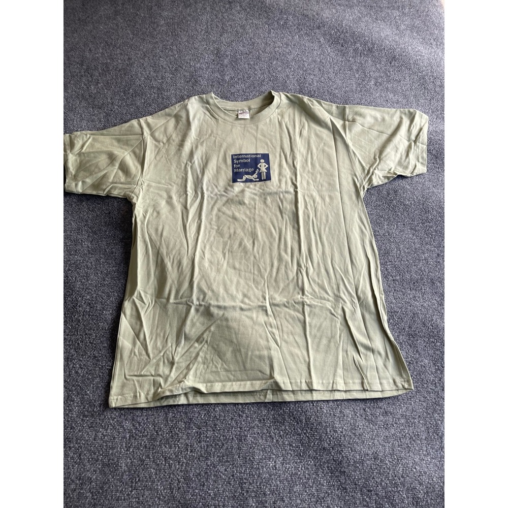 T-Zers Beefy T Mens XL Sage Green‎ International Symbol for Marriage Antigua T